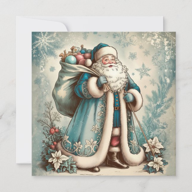 Vintage Santa Christmas Greeting Card (Front)