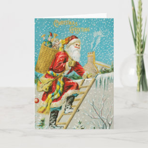 Vintage Santa Christmas Greeting Card