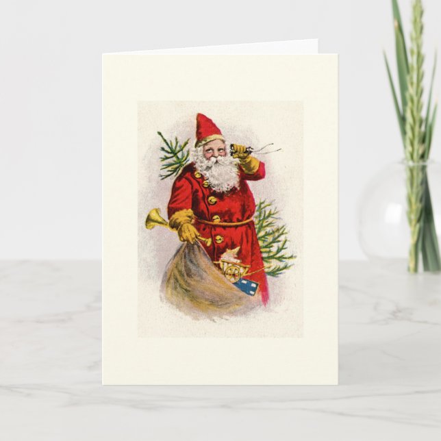 Vintage Santa Christmas Greeting Card (Front)