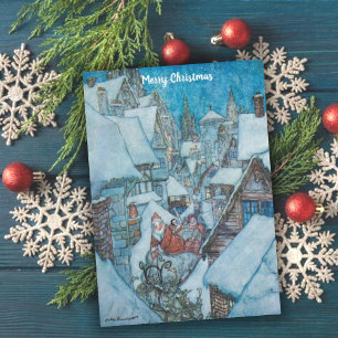 Vintage Santa Christmas Greetings Holiday Card