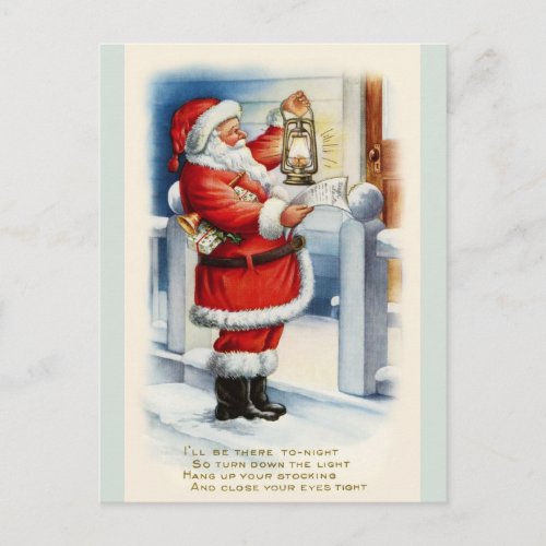 Vintage Santa Christmas Greetings Postcard copy