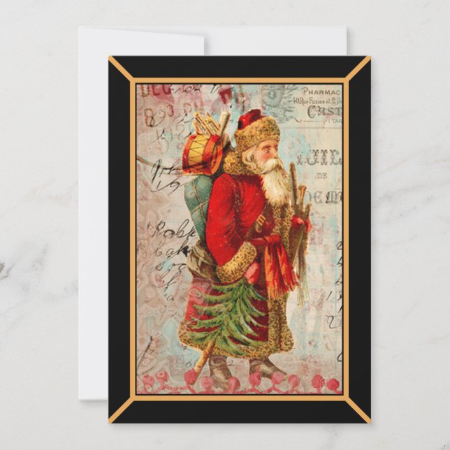 Vintage Santa Christmas Holiday Card (Front)