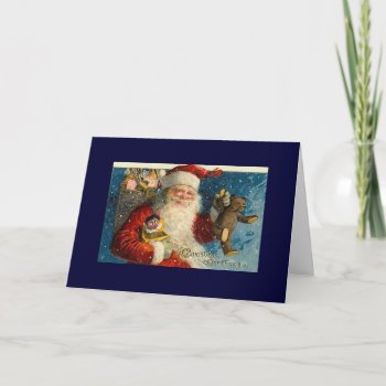 Vintage Santa Christmas Holiday Card by vintagecreations at Zazzle