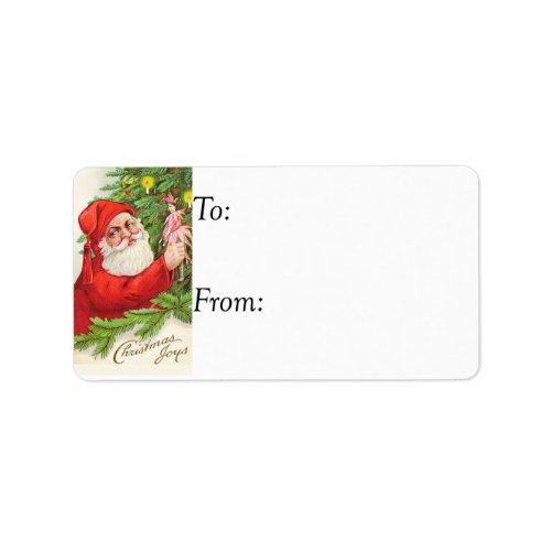 Vintage Santa Christmas Joys Gift Tag