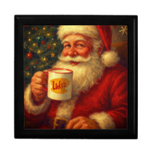 Vintage Santa Christmas Keepsake Box