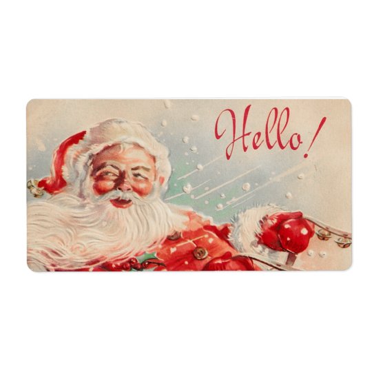 Vintage Santa Christmas Labels | Zazzle.com