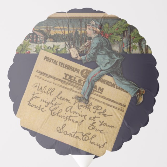 Vintage Santa Christmas Letter Balloon (Front)