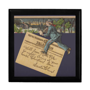 Vintage Santa Christmas Letter Jewelry Box