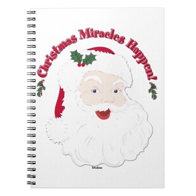 Vintage Santa Christmas Miracles Happen! Notebook (Front)