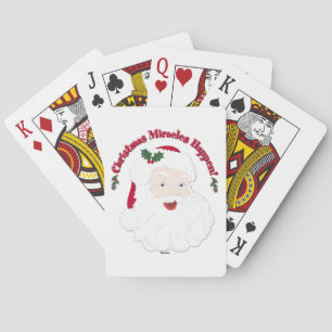 Vintage Santa Christmas Miracles Happen! Poker Cards