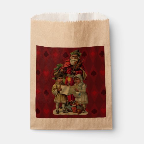 Vintage Santa Christmas Music Favor Bag