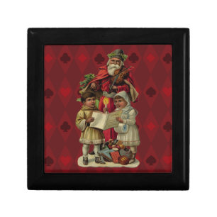 Vintage Santa Christmas Music Singing Gift Box