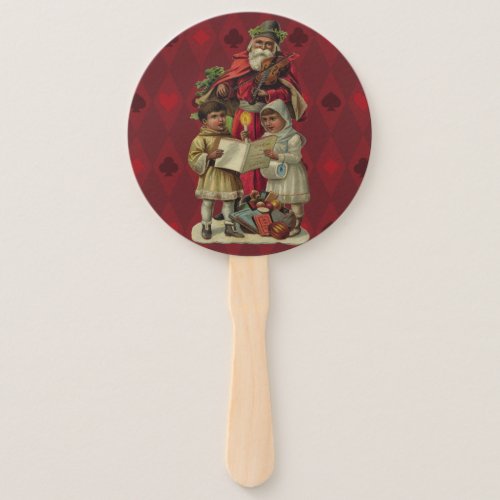 Vintage Santa Christmas Music Singing Hand Fan