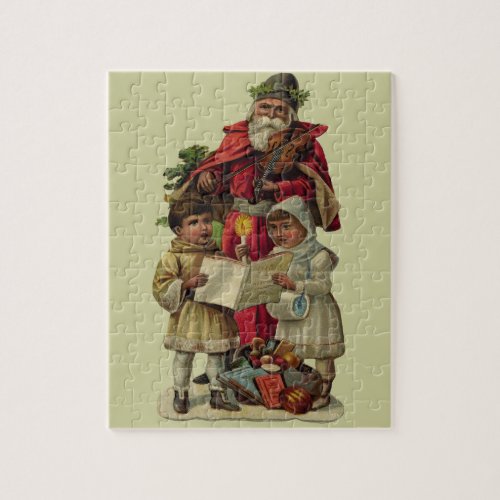 Vintage Santa Christmas Music Singing Jigsaw Puzzle