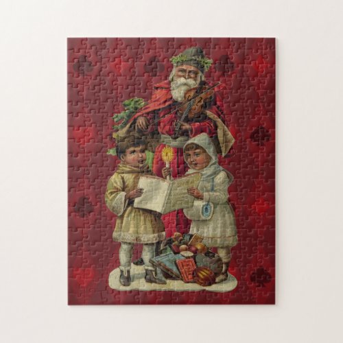 Vintage Santa Christmas Music Singing Jigsaw Puzzle