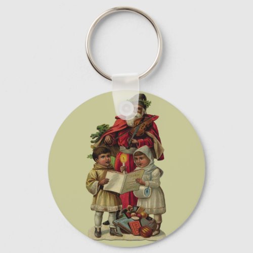 Vintage Santa Christmas Music Singing Keychain