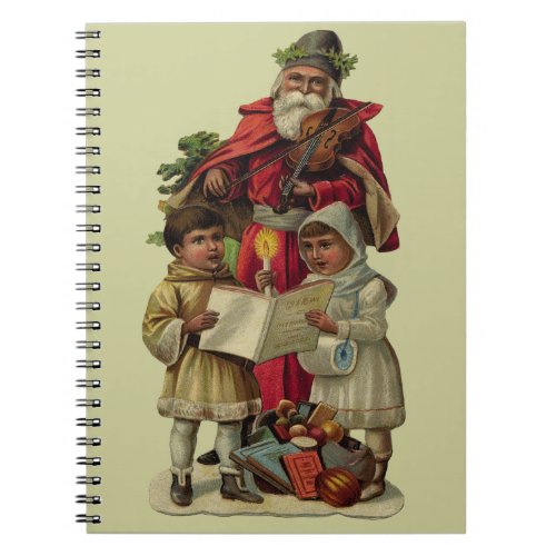 Vintage Santa Christmas Music Singing Notebook