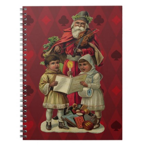 Vintage Santa Christmas Music Singing Notebook