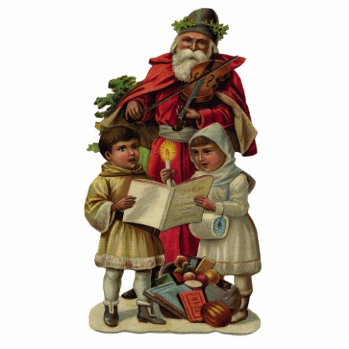 Vintage Santa Christmas Music Singing Statuette