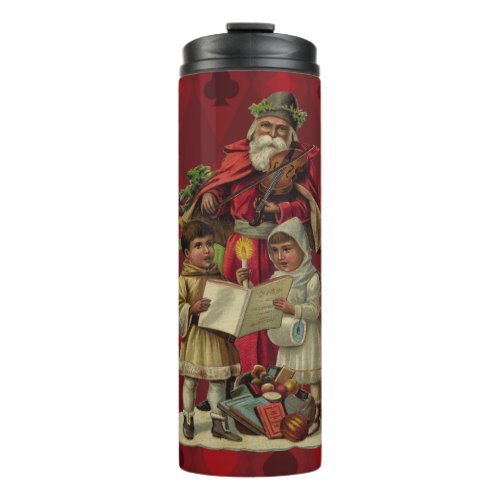 Vintage Santa Christmas Music Singing Thermal Tumbler