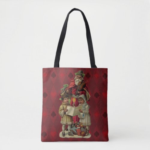 Vintage Santa Christmas Music Singing Tote Bag