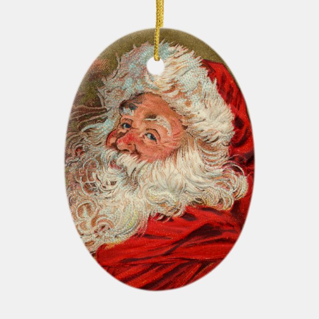 Vintage Santa Christmas Ornament (Front)