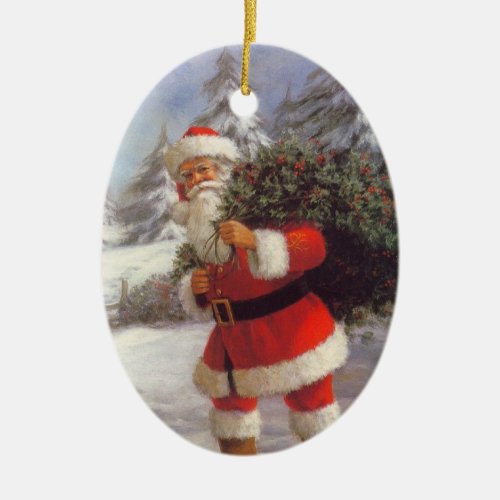 Vintage Santa Christmas Ornament