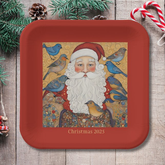Vintage Santa Christmas  Paper Plates (Creator Uploaded)