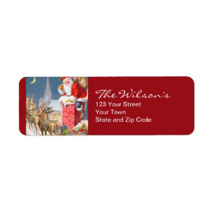 Vintage Santa Christmas Return Address Labels