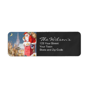 Vintage Santa Christmas Return Address Labels