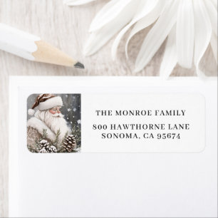 Vintage Santa Christmas Snow Return Address Label