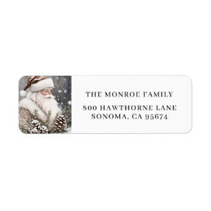 Vintage Santa Christmas Snow Return Address Label