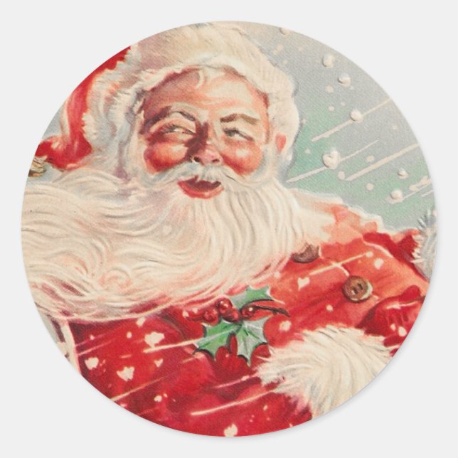 Vintage Santa Christmas sticker (Front)