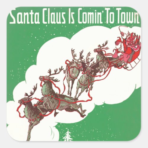 Vintage Santa Christmas stickers