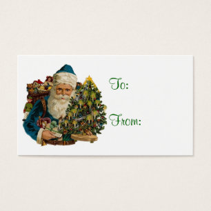Vintage Santa & Christmas Tree  Gift Tags