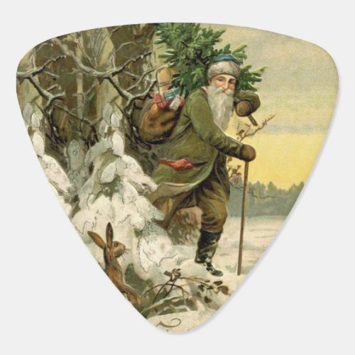 Vintage Santa Christmas Victorian Holiday Guitar Pick