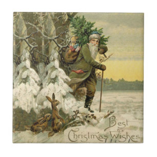Vintage Santa Christmas Victorian Holiday Tile