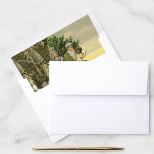 Vintage Santa Christmas Victorian Holiday Tree  Envelope Liner