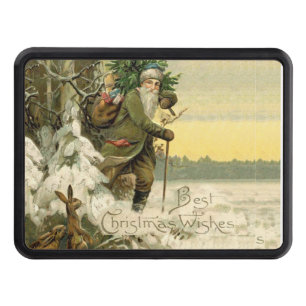 Vintage Santa Christmas Victorian Holiday Tree  Hitch Cover