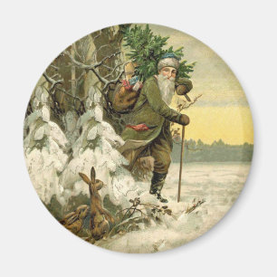 Vintage Santa Christmas Victorian Holiday Tree Magnet