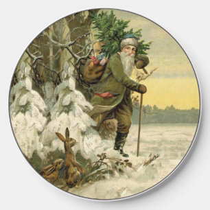 Vintage Santa Christmas Victorian Holiday Wireless Charger