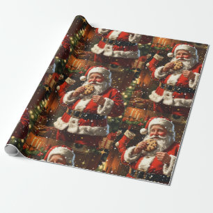 Vintage Santa Christmas Wrapping Paper