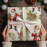 Vintage Santa Christmas Wrapping Paper<br><div class="desc">Make your child's special day even more extraordinary with our Personalized Children's Wrapping Paper. It's a thoughtful way to show them that the gift inside is just as unique and cherished as they are. Let the excitement of unwrapping a present become a cherished memory with our customizable wrapping paper! Winter...</div>
