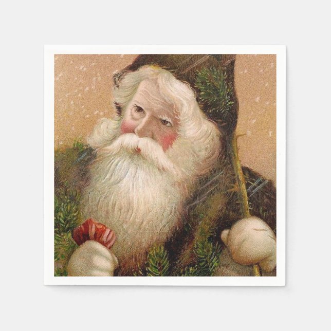 Vintage Santa Claus 8 Napkins (Front)