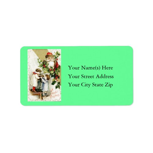 Vintage Santa Claus Address Label