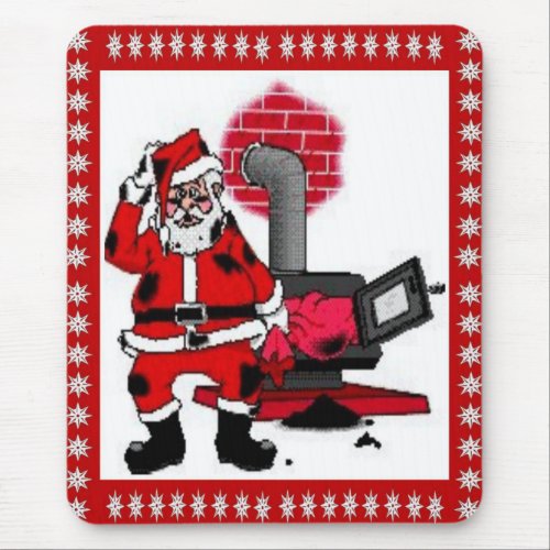 Vintage Santa Claus and a Coal Stove Burner Mouse Pad