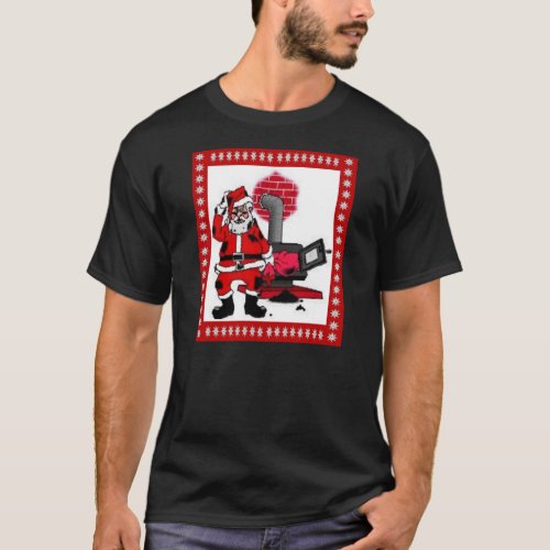 Vintage Santa Claus and a Coal Stove Burner T_Shirt