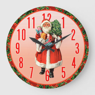 Vintage Santa Claus Art Wall Clock