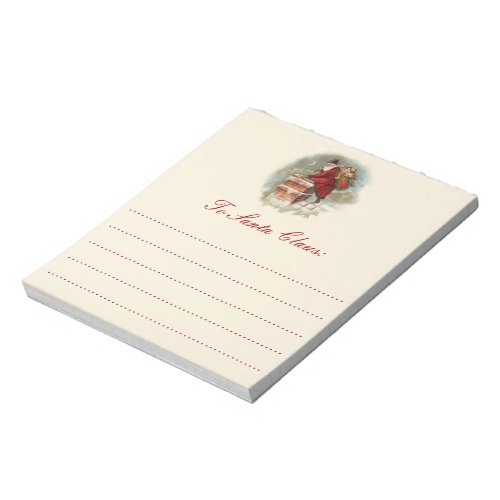 Vintage Santa Claus at the Chimney Christmas Notepad