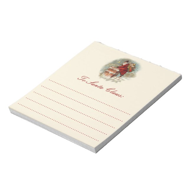Vintage Santa Claus at the Chimney Christmas Notepad (Rotated)